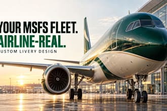 do a 3 day custom livery design for aircraft livery, msfs livery, msfs 2024