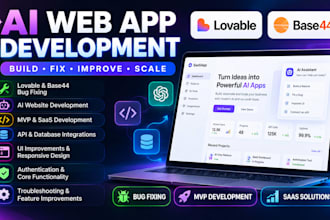 build lovable webapp fix base44 bugs develop vibecoding ai website mvp saas dev