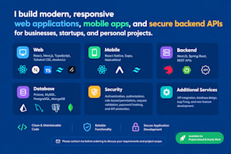 develop full stack web, mobile, and secure backend apis