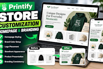 customize your printify pop up store homepage and branding