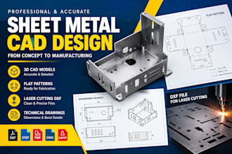 design sheet metal parts, flat patterns and laser cutting dxf files