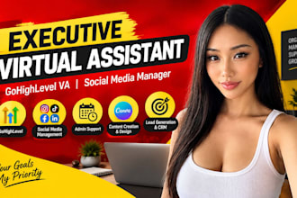 personal executive creative gohighlevel virtual assistant, social media manager