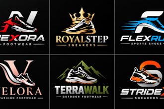 design a professional, footwear, sneaker, fashion, sports shoes logo