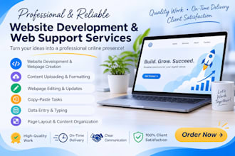 develop responsive HTML CSS webpages and upload website content