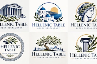 design a professional greek food, mediterranean cuisine greek restaurant  logo