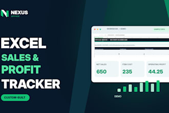 create a custom excel sales, expense and profit tracker