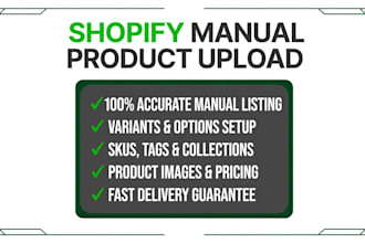 manually upload products to shopify store with variants