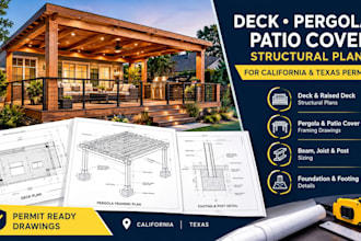 design deck pergola patio cover structural plans for california texas permit