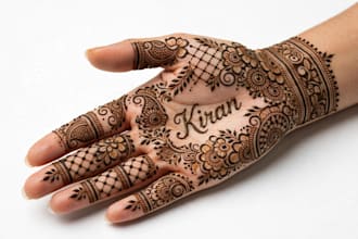 draw bridal mehndi design