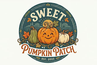 create sweet pumpkin patch logo design