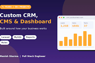 build a custom laravel CRM, cms or admin dashboard for you