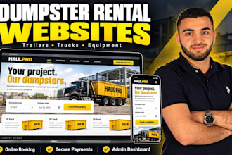 build a dumpster, trailer or truck rental website with online booking