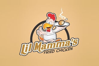 design professional fried chicken food truck logo for you