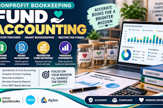 do  nonprofit bookkeeping, quickbooks cleanup and fund accounting