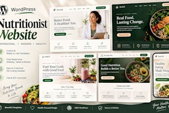 design wordpress nutritionist website, nutrition coach, wellness,  website