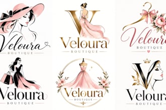 design a professional, fashion, clothing, boutique, women apparel dress logo