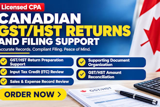 prepare canadian gst hst returns and organize business sales tax records