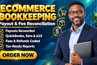 reconcile ecommerce payouts, fees in quickbooks, xero and a2x for online sellers
