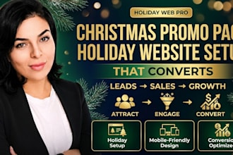 design a high converting christmas promo page and holiday website setup