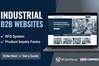 build b2b catalogue or industrial website with rfq and products inquire forms