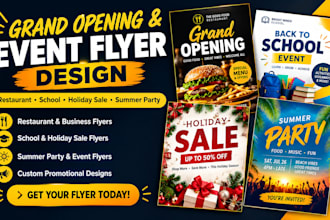 do grand opening restaurant school holiday sale summer event party flyers design