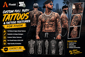 create custom full body tattoos and tattoo textures for fivem