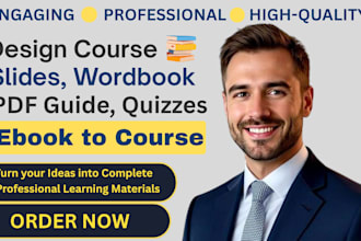 design course slides, workbooks, quizzes, and ebooks