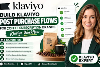 build klaviyo post purchase flows for coffee subscription brand klaviyo workflow
