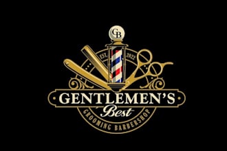 design mens grooming barbershop salon logo