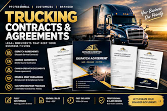create branded trucking contract,dispatch agreements and legal business document