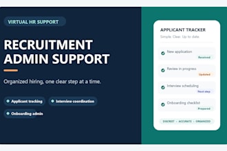 support your recruitment process with coordination and onboarding