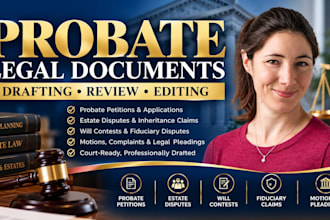 expertly draft, review and edit probate petitions, and complaints