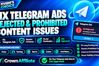 fix rejected telegram ads, fix telegram ad rejection, telegram ads approval