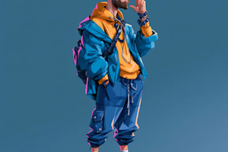 create cool illustration in cartoon style