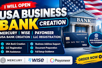 open USA business bank mercury wise payoneer usa bank creation llc registration
