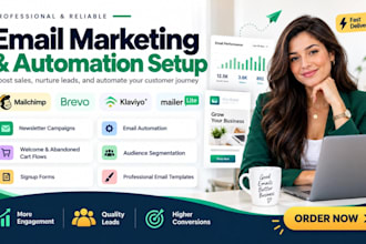 setup klaviyo, mailchimp, mailerlite, brevo, mailjet, zoho campaigns and pardot