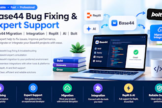 base 44 bugfixing app base44 expert base44 migration, integration replit ai bolt