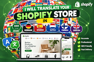translate your shopify store in arabic german spanish dutch finnish and english