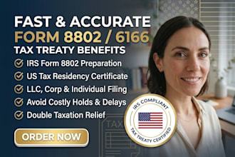 prepare irs form 8802 for form 6166 us tax residency certificate and treaty bene