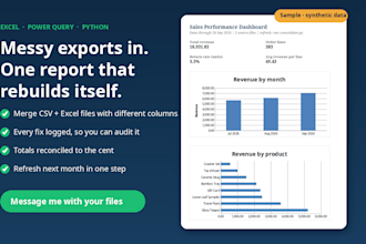 clean and merge excel files into one auto refreshing report