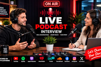 interview you on radio podcast online fm radio advertisement on 10 platforms