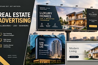create real estate business billboards digital led signage banner advertising