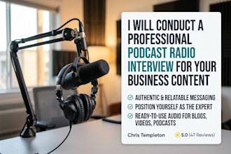 conduct a professional podcast radio interview for your business content