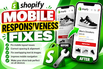 fix shopify mobile responsive, css issue mobile layout issues and bugs