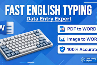 be your professional typist for data entry and PDF to word