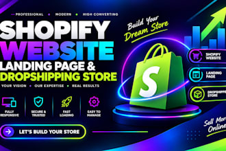 develop shopify website shopify  landing page and dropshiping