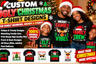 design matching ugly christmas t shirts for family reunions