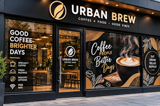 design shopfront window graphics, storefront sign, vinyl decal, window sticker