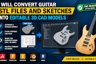 convert guitar stl files and sketches into editable 3d cad models