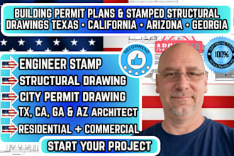 be ca tx az ga structural engineer architect for building permit plans and stamp